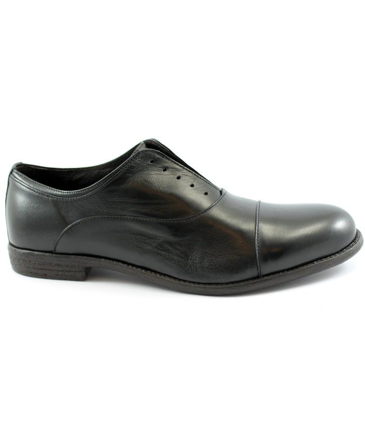 FRANCO FEDELE 6251 nero scarpe uomo francesina puntale slip on pelle elegante