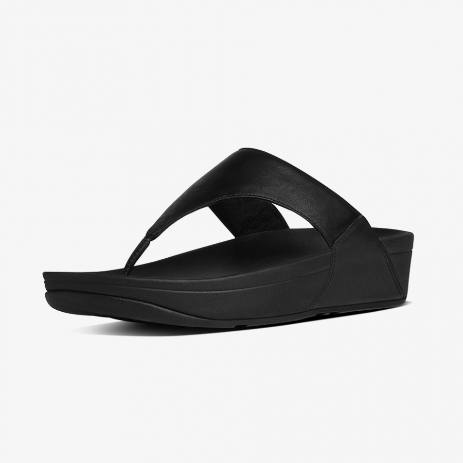 FitFlop LULU TM LEATHER TOEPOST BLACK CO (size: 42)