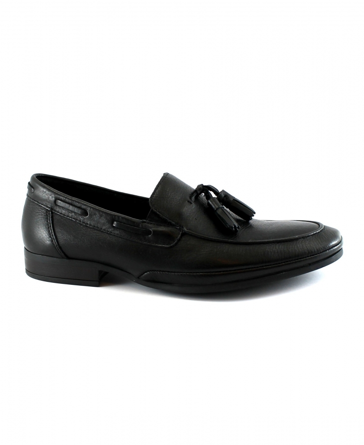 DINO'S VR-110 nero scarpe uomo mocassino nappe pelle gomma
