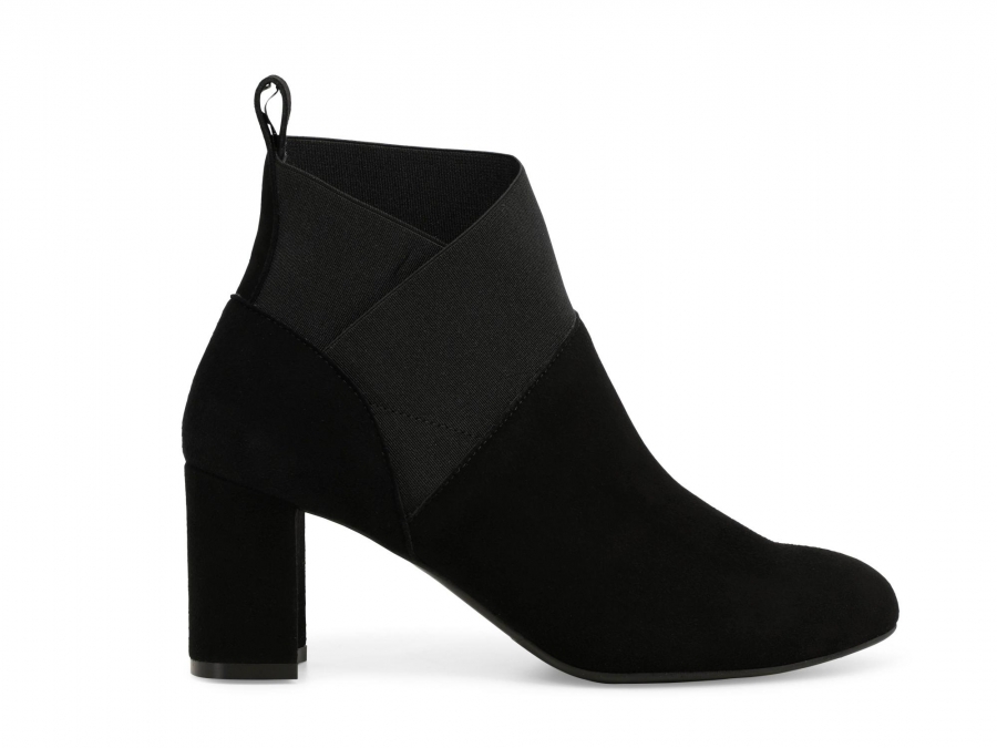 Stivaletto donna in camoscio comodo nero z433
